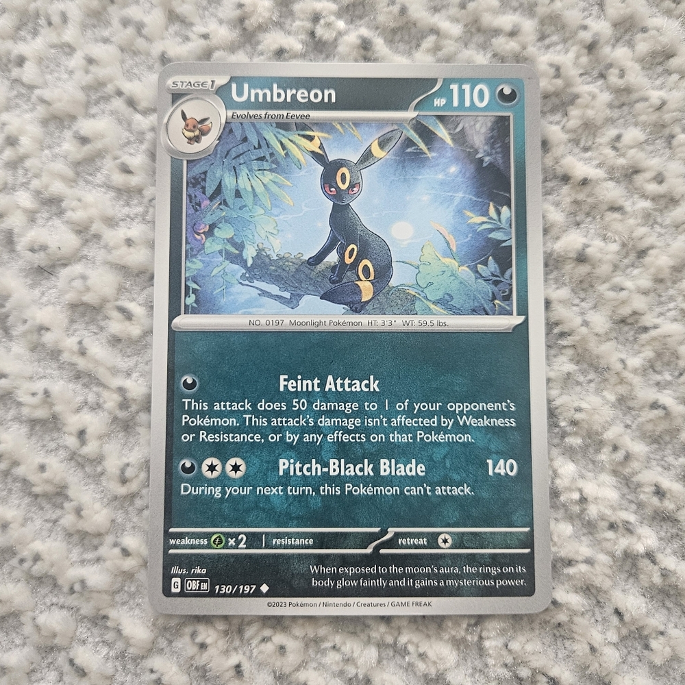POKEMON TCG Card Umbreon Obsidian Flames Uncommon 130/197